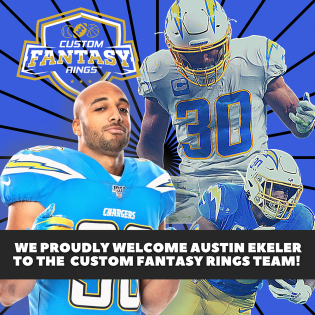 Austin Ekeler joins the Custom Fantasy Rings Family Custom Fantasy Rings